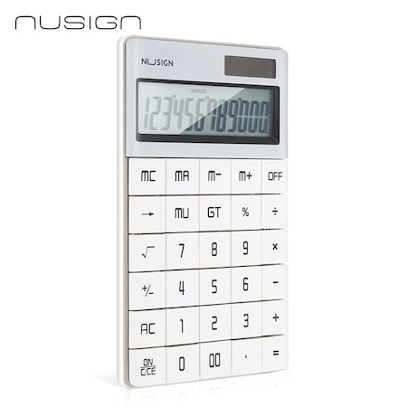 Deli NUSIGN Desktop Calculator, 12-Digit Wide Display, Dual Power, White, 10PK ENS041