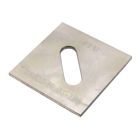 Zoro Select Sqr Wshr, NGrd, SS, 1/2 in, 3x0.187in, 1PK Z8955-SLOT-188