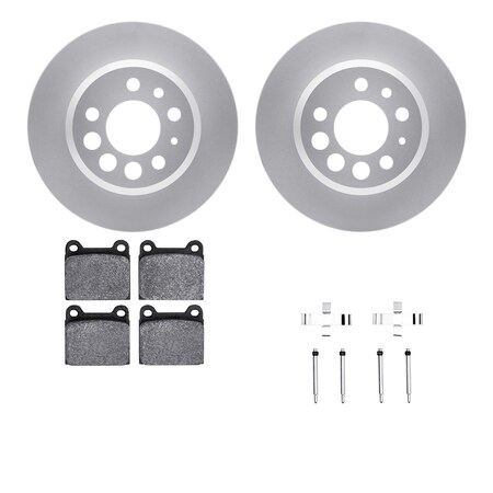 Dynamic Friction Co DFC GEOSPEC Coated Rotors with 5000 Brake Pads - Ceramic and Hardware 4512-27060