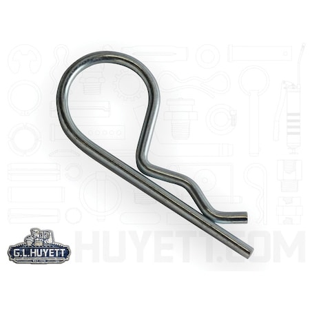 Huyett Bridge Pin, Zn Plt Spg Stl, .091 Wire Dia x 2 L x .670 In Eye Dia x Fits 3/8 to .5 Shft BP-0006