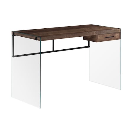 Homeroots 48" Brown and Clear Computer Desk 333541