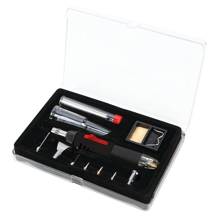 Performance Tool 3-in-1 Refillable Solder Iron, Butane Torch, Heat Gun, 8 Tips W2081