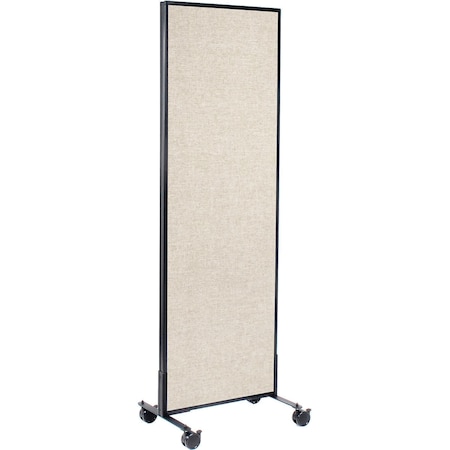 Global Industrial Interion Mobile Office Partition Panel, 24-1/4"W x 75"H, Tan 694954MTN