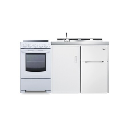 Summit 60" Wide All-in-One Kitchenette with Electric Range ACK60ELSTW