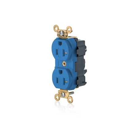 Leviton Lev-Lok Industrial Grade Tamper Resistant Duplex Receptacle, 20 Amp, 125 Volt M5362-SGB