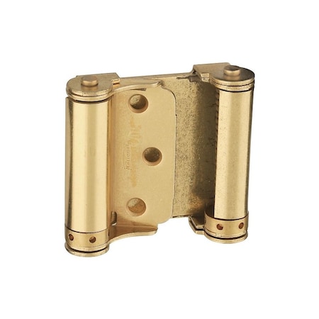 National Hardware Spring Hinge, 0.056 in Thick Frame Leaf, Cold Rolled Steel, Brass, Removable Pin N115-303