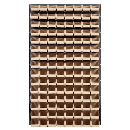 Quantum Storage Systems 36X61 GRAY LOUVERED PANEL WITH BINS IVORY QLP-3661-220-120IV