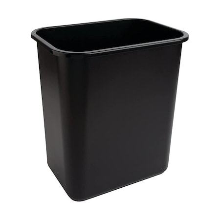 Continental Commercial Products Waste Basket, 28.125 qt, Plastic, Black, 15 in H 2818BK