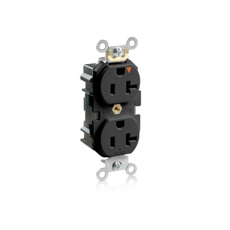 Leviton Lev-Lok Industrial Grade Duplex Receptacle, 20 Amp, 125 Volt M5362-IGE