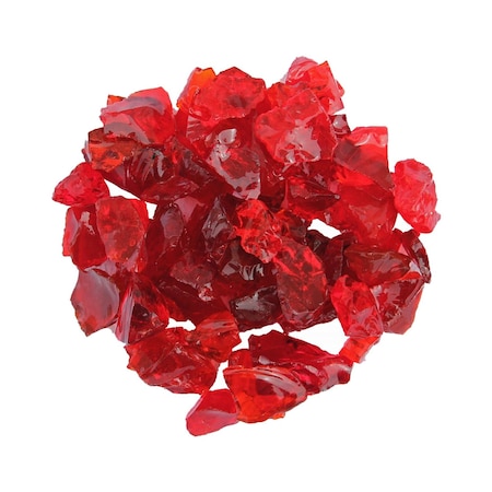 Homeroots Red Round Reflective Fire Pit Glass 479097