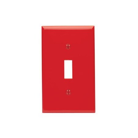 Leviton Switch Wallplate, Standard Size, Gang 1, Red 80701-R