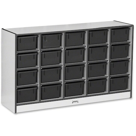 Jonti-Craft Rainbow Accents 20 Cubbie-Tray Mobile Storage, with Trays, Black 0421JCWW180