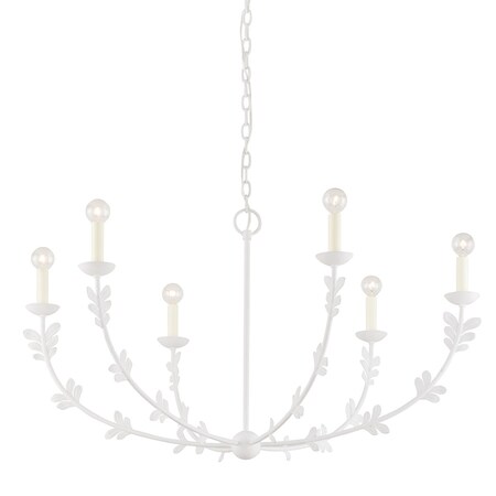 Troy Lighting Florian 6 Light Chandelier 40 In. Gesso White F4440-GSW