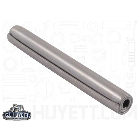 Huyett Coiled Spring Pin, Heavy Duty, Nickel Plated 302/304 Stainless Steel, 0.312 in Dia x 2.500 in Length SPC3P-312-2500H