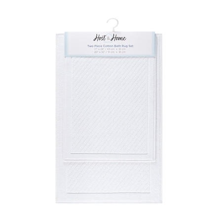 Arkwright Home Cotton 2pc Bath Mat Set 17x24/20x32 White - Case of 4 Sets, 4PK HH-BM-2PK-WH