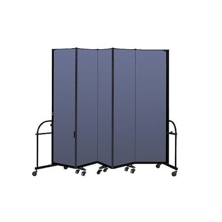 Screenflex Room Divider, Black, Steel, 72 in H HFSL605-DW