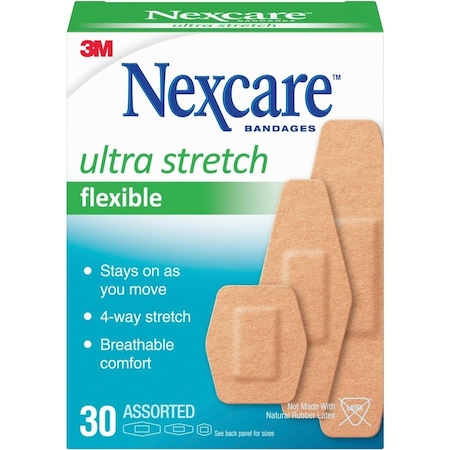 Nexcare Soft 'n Flex Bandages, Beige, 30PK MMM57630PB