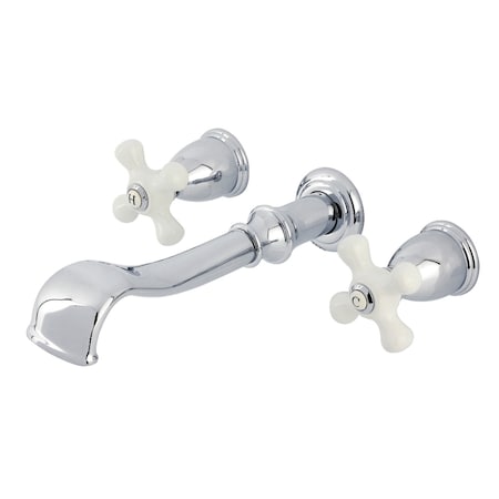 Kingston Brass Two-Handle Wall Mount Tub Faucet, Polished Chrome KS5021PX