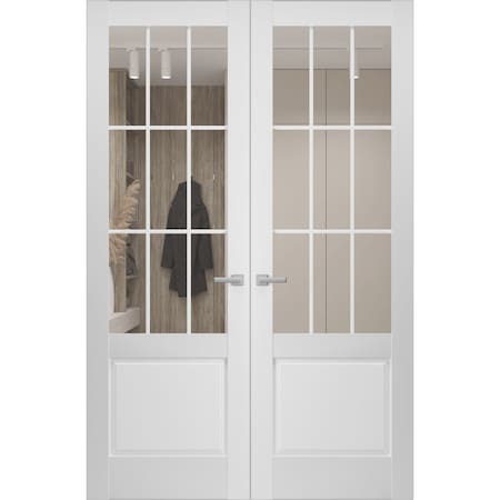 Sartodoors Hidden Double Doors, Felicia 3599 White Silk Concealed Metal Frame 64 x 80 (2* 32x80) Left-hand Out FELICIA3599DMF-BEM-64x80-LH-O