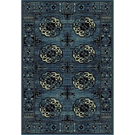 Flowers First 5 ft. 3 in. x 7 ft. 6 in. Vintage Hamadan Power Loomed Area Rug, Blue & Multi Color - Med Rectangle FL1868189