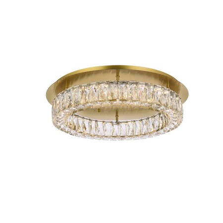 Lighting Business 22 in. Monroe LED Single Flush Mount, Gold LI2952337