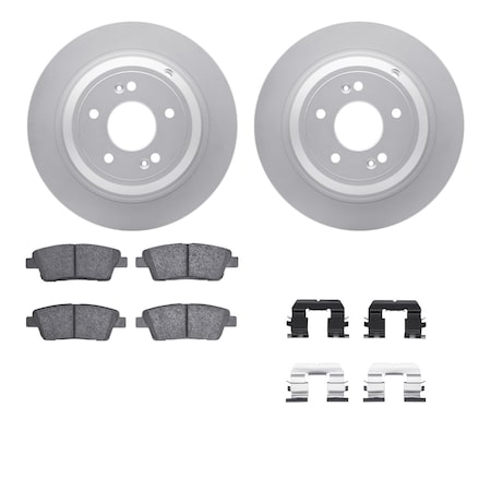 Dynamic Friction Co DFC GEOSPEC Coated Rotors with 5000 Brake Pads - Ceramic and Hardware 4512-03156