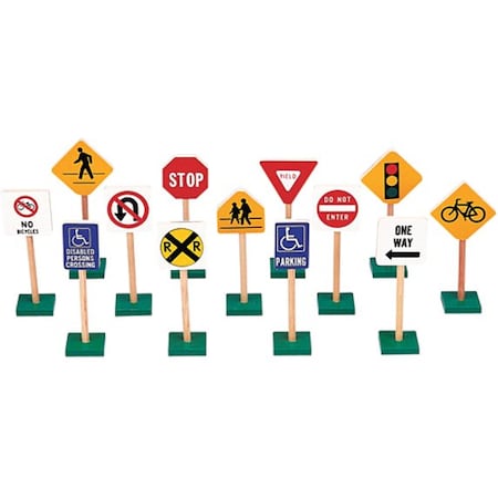 Guidecraft 7in Traffic Signs, 13 Per Set G309