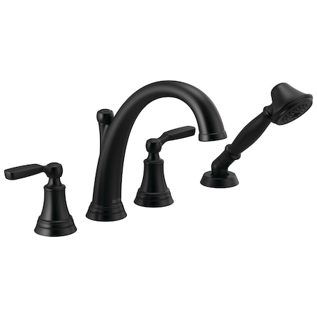 Delta Woodhurst Roman Tub with Hand Shower Trim T4732-BL