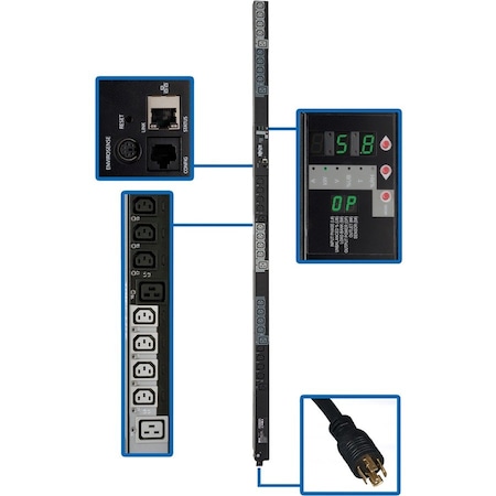 Tripp Lite PDU, Switched, (24) C13, (6) C19, L21-20P, 6 ft. PDU3VSR6L2120