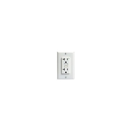 Leviton SmartlockPro Slim Self-Test GFCI Receptacle, 20A, Black N7899-E