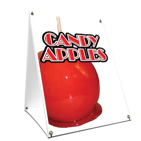 Signmission Candy Apples, 36 Inch x 24 Inch A-frame Yard Sign, Plastic Sign SBC-2436-Candy Apples
