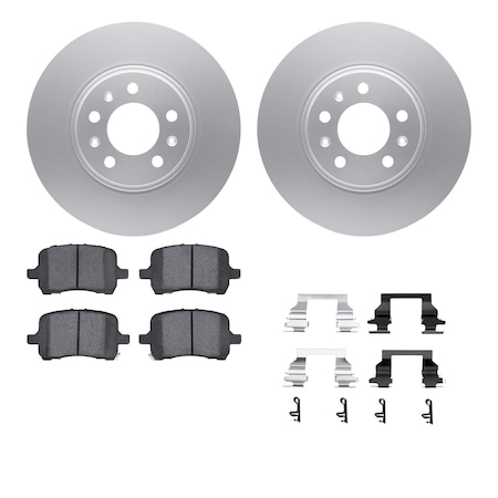 Dynamic Friction Co DFC GEOSPEC Coated Rotors with 5000 Brake Pads - Ceramic and Hardware 4512-53016