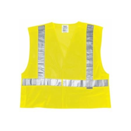 Mcr Safety Luminator Class II Tear-Away Safety Vests, Large, Fluorescent Lime 611-CL2MLL