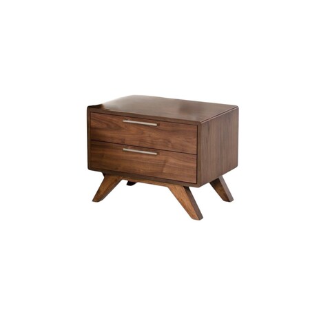 Homeroots 18" Wood and Solid Wood Two Drawer Nightstand 473009