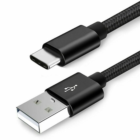 Sanoxy Braided USB-A-USB Type C Fast Charging Data Sync USB-C to USB-A 2.0 Cable 3ft Black SNX-CABLE7