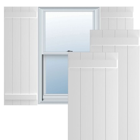 Ekena Millwork True Fit PVC Four Board Joined Board-n-Batten Shutters, White, 21 1/2W x 63H, PR TFP101BBF21X063WH