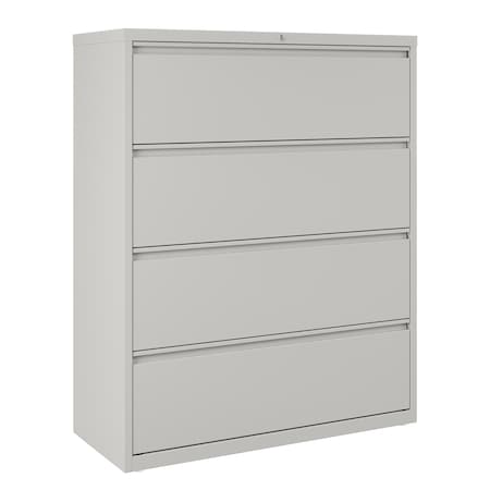 Hirsh 42" W 4 Drawer Lateral File Cabinet, Light Gray, A4/Legal/Letter 17461