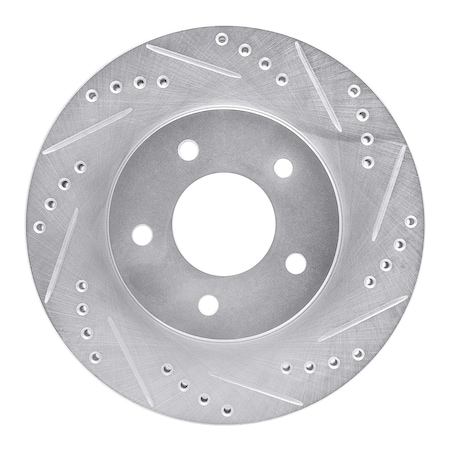 Dynamic Friction Co DFC Brake Rotor - Drilled and Slotted - Silver 631-45007R