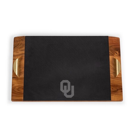 Picnic Time Family Of Brands NCAA Oklahoma Sooners Covina Acacia and Slate Serving Tray 957-07-512-453-0