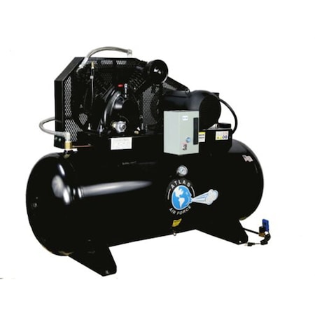 Atlas Automotive Equipment 7.5Hp 120 Gallon Horizontal Air Compressor W/ Plus Package MP-75120HMBA