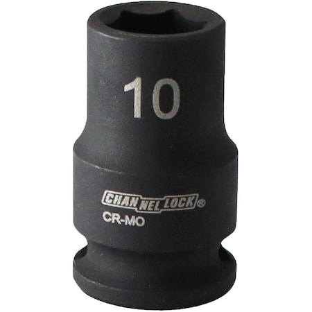 Channellock 3/8'' Drive 10 mm 6-Point Shallow Metric Impact Socket S1815800112013001