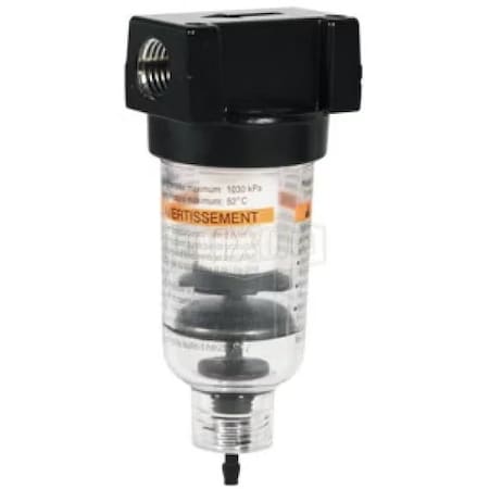 Dixon Wilkerson by Miniature Particulate Filter, 1/8 in NPT Port, 150 psig Pressure Range, 22 SCFM Flow Ra F03-01M