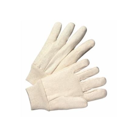 Anchor Brand Premium Grade Cotton Canvas Single-Palm Gloves, Knit Wrist, Natural, Large, 12PK 101-1110