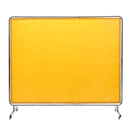 Vevor Welding Screen with Frame 6'x8' Welding Curtain Screen on 4 Wheels Yellow XU-2312