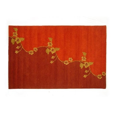 Lifestyles LS-RJ2 5 x 8 ft. Kavera 100 Percent Long Fiber Wool Hand Made Rug- Red Hue LS-RJ25X8