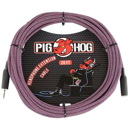 Pig Hog 20-Feet Headphone Extension Cable, 3.5mm, Riviera Purple PHX3520RPP