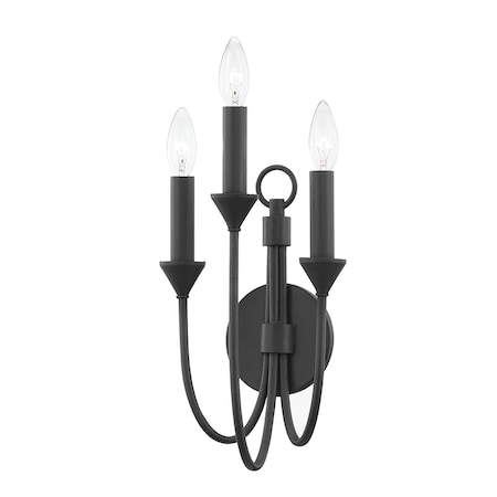Troy Lighting Cate 3 Light Wall Sconce 7.75 In. Forged Iron B1003-FOR