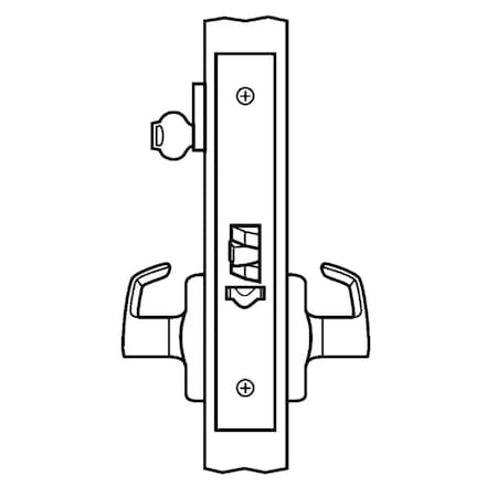 Corbin Russwin Classroom Mortise Lock, NS Lever, N Escutcheon, Satin Chrome ML2055 NSN 626 LC