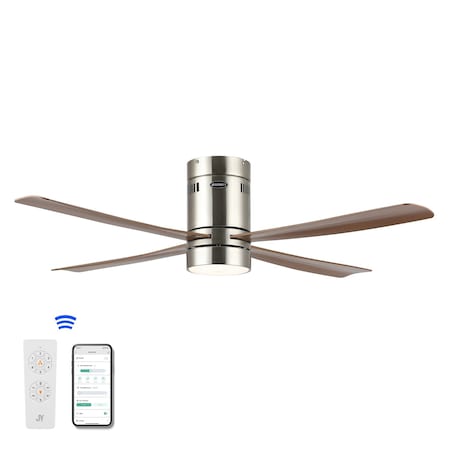 Jonathan Y Theo 52" 1-Light Contemporary Minimalist Iron/Acrylic Mobile-App/Remote-Controlled 6-Speed Integrate JYL9716A