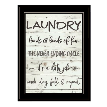 Homeroots Laundry 2 Black Framed Print Bathroom Wall Art 406763